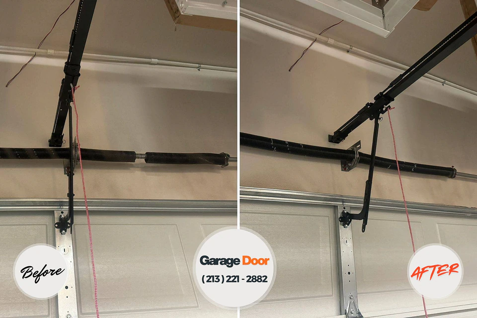 Before and after: garage door repair Rancho Mirage, CA